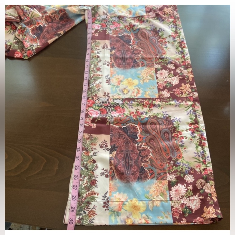 Sale! Floral Patchwork Print High Waist Palazzo Pants size S. NWT. Boston Proper - Picture 3 of 12